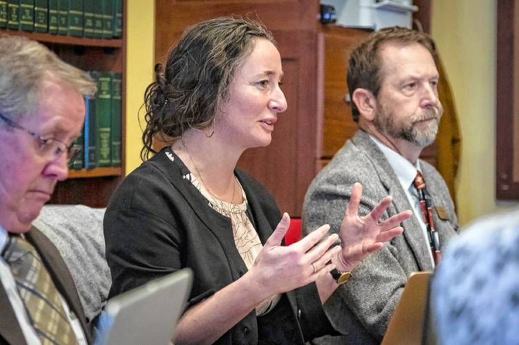 Rep. Emilie Kornheiser, D-Brattleboro, chair of the House Ways and Means Committee, speaks during a committee meeting at the Statehouse in Montpelier, Vt., in January 2024. (VtDigger - Glenn Russell)