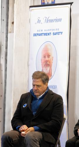 New Hampshire Governor Chris Sununu at the vigil on Monday evening for former Franklin Police chief Bradley Haas who was killed last Friday at the New Hampshire State Hospital in Concord.