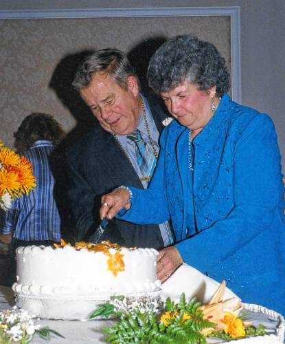Ken and Mary Hall celebrate their 50th wedding anniversary in 2005. (Family photograph)