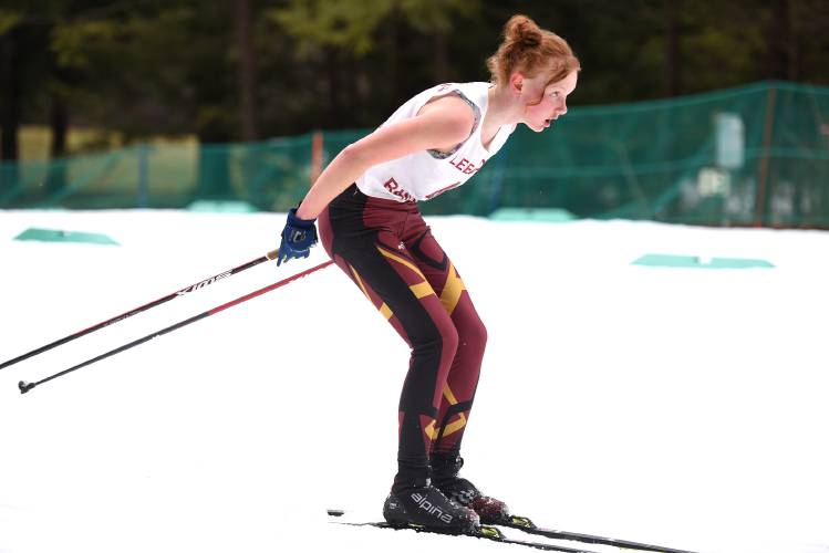 Lebanon's Olivia Hanna comes out of a tight corner when competing in the NHIAA D-II Nordic Ski Championship in Hanover, N.H., on Wednesday, March 6, 2024. (Valley News - Jennifer Hauck) Copyright Valley News. May not be reprinted or used online without permission. Send requests to permission@vnews.com.