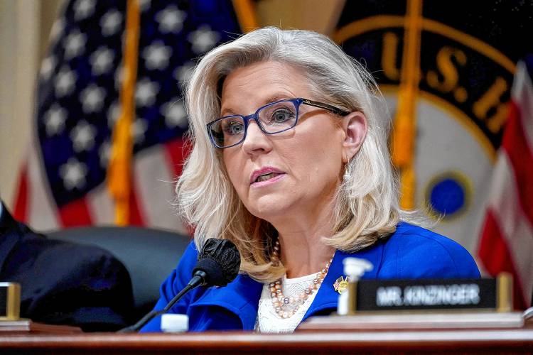 Vice Chair Liz Cheney, R-Wyo., speaks as the House select committee investigating the Jan. 6 attack on the U.S. Capitol, holds a hearing on Capitol Hill in Washington, Oct. 13, 2022. (AP Photo/J. Scott Applewhite)