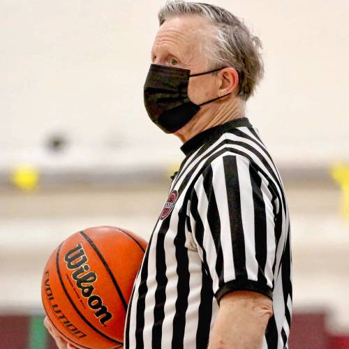 Pete DePalo has refereed Upper Valley high school basketball since 1978. The Lebanon High graduate also officiates soccer, softball and baseball. (Valley News - Tris Wykes) Copyright Valley News. May not be reprinted or used online without permission. Send requests to permission@vnews.com.