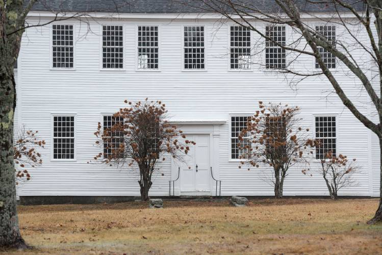 The Canaan Historical Society is seeking to raise more than $180,000 to repair rotting posts in the bell tower, sill timbers and windows in the town-owned 1793 Canaan Meetinghouse, photographed in Canaan, N.H., on Friday, Dec. 29, 2023. (Valley News - James M. Patterson) Copyright Valley News. May not be reprinted or used online without permission. Send requests to permission@vnews.com.