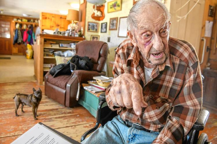 East Barnard’s Floyd Van Alstyne turned 104 last month — or more properly, 26. The centenarian celebrates his birthday on leap day. (The Herald of Randolph - Tim Calabro)