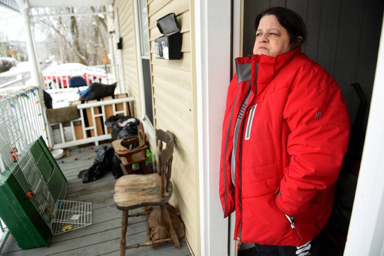 Michelle Bermudez, 59, of Claremont, N.H., was not able to go to work at Walmart on Monday, Jan. 29, 2024, because her car window had been broken early Sunday morning in her Claremont, N.H., neighborhood. She said the alleged burglar, Jared Strickland, had only removed pennies from her cupholder. 