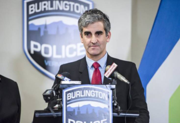 Burlington Mayor Miro Weinberger answers questions after announcing that Chief of Police Brandon del Pozo has resigned in Burlington on Monday, December 16, 2019.  Photo by Glenn Russell/VTDigger