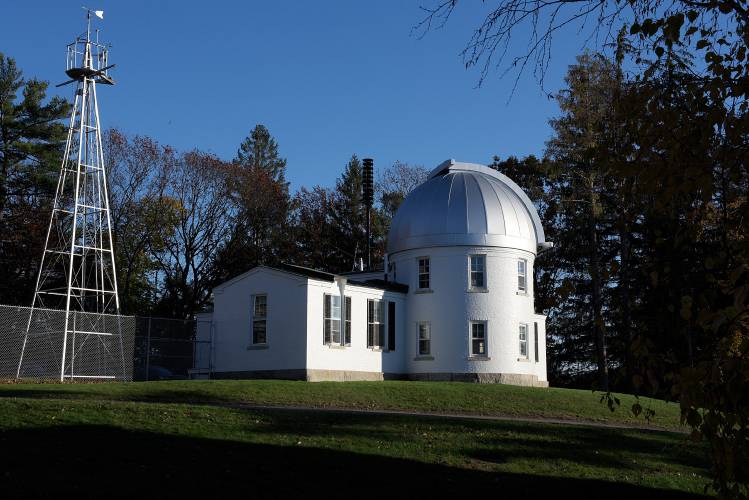 The Shattuck Observatory was built in 1854 and is the oldest science building on the Dartmouth College campus in Hanover, N.H. It sits on the western edge of College Park with a weather data collection station and two more small astronomical observation buildings. (Valley News - James M. Patterson) Copyright Valley News. May not be reprinted or used online without permission. Send requests to permission@vnews.com.