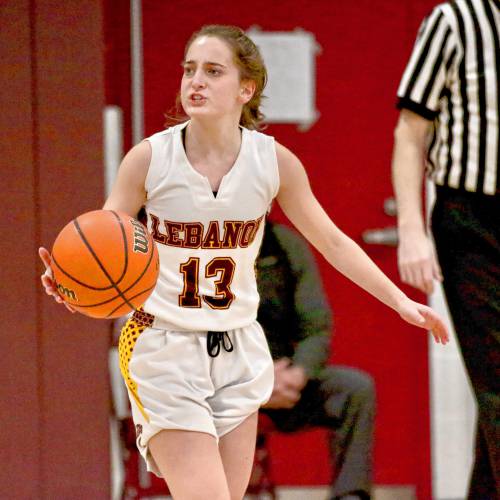 Lebanon High guard Norah Burns brings nonstop hustle and court sense to a team trying to re-establish itself as an NHIAA Division II force. She's shown on Jan. 31, 2023, against Bow.
