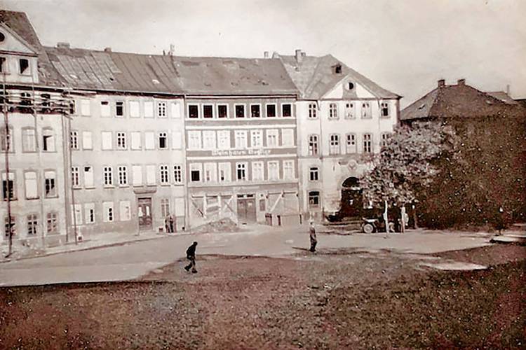 A photograph of the town square in Wetzlar, Germany, taken by Norman Long, who was stationed there at the end of World War II. (Courtesy Madeleine Johnson)