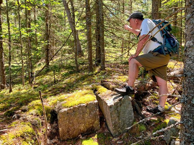Landowner Bob Hedges on a hike in Orford, N.H., in 2020. A roughly 1-mile, out-and-back trail to the summit of Stonehouse Mountain will soon be open to the public. (Courtesy photograph)