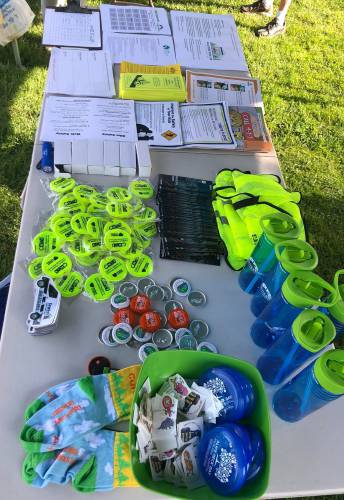 Resources about alternative forms of transportation are displayed at Colburn Park last May during Lebanon's 
